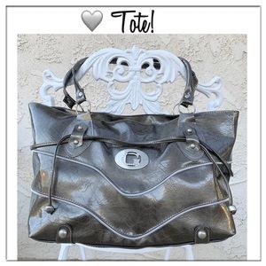 Metallic Grey Tote